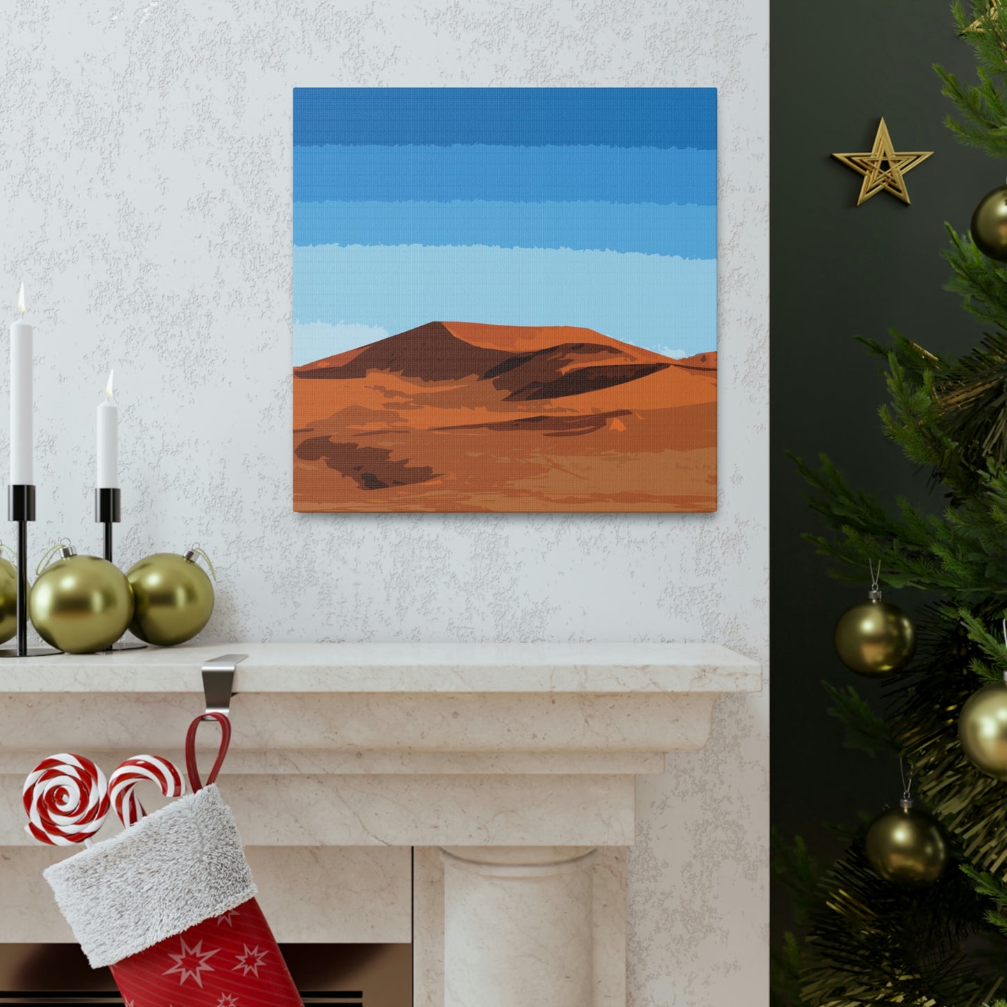 Landscape Desert Orange Sand Abstract Nature Modern Aesthetics Aesthetic Classic Art Canvas Gallery Wraps