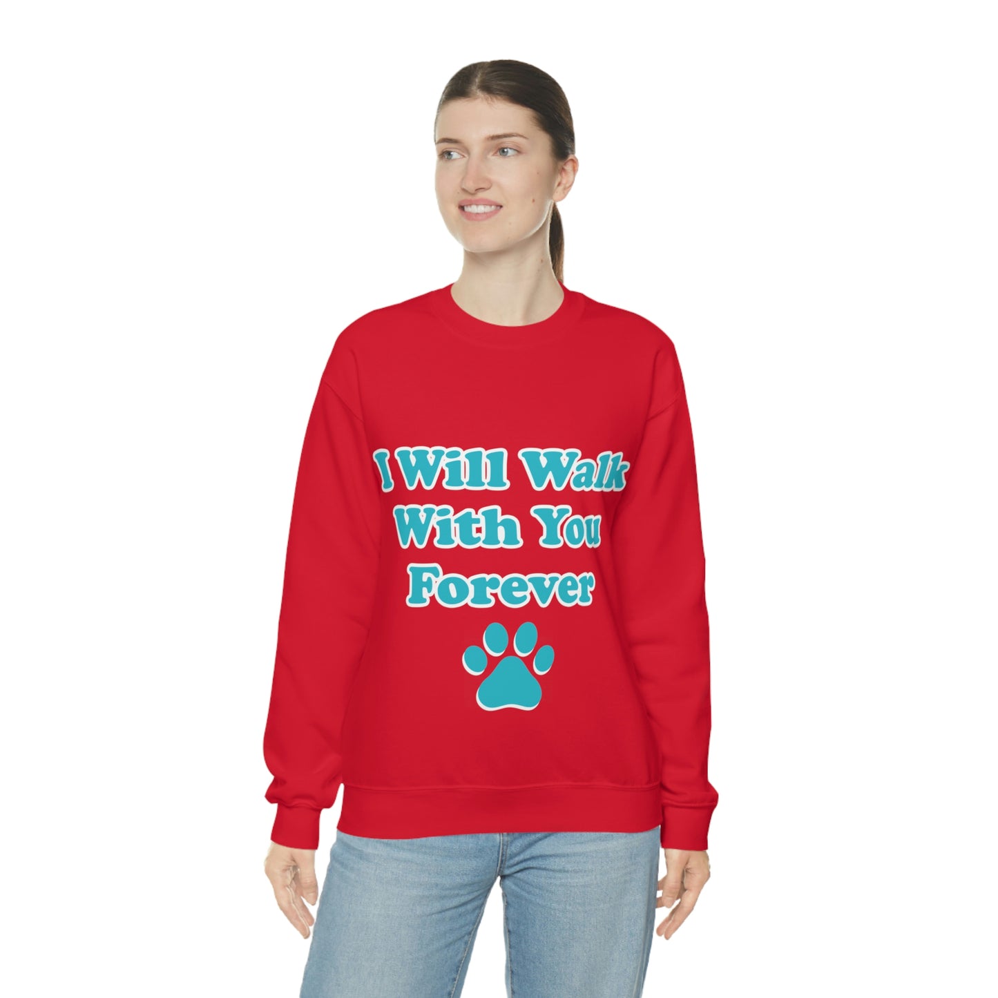 I Will Walk With You Forever Cat Lover Unisex Heavy Blend™ Crewneck Sweatshirt