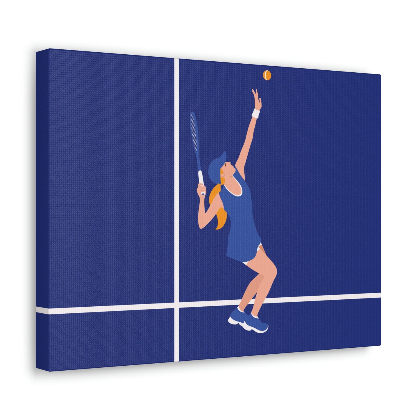 Tennis Player Blue Art Sports Team Classic Art Canvas Gallery Wraps