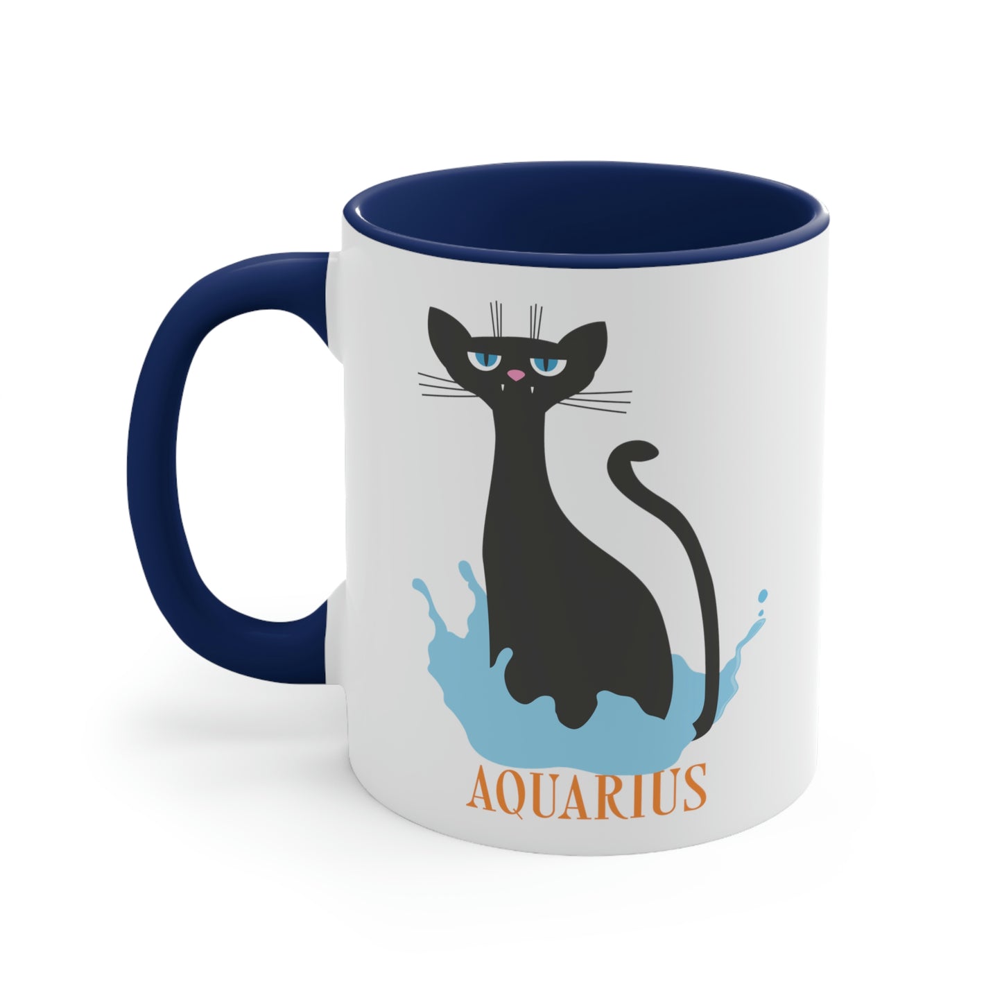 Aquarius Cat Zodiac Sign Classic Accent Coffee Mug 11oz