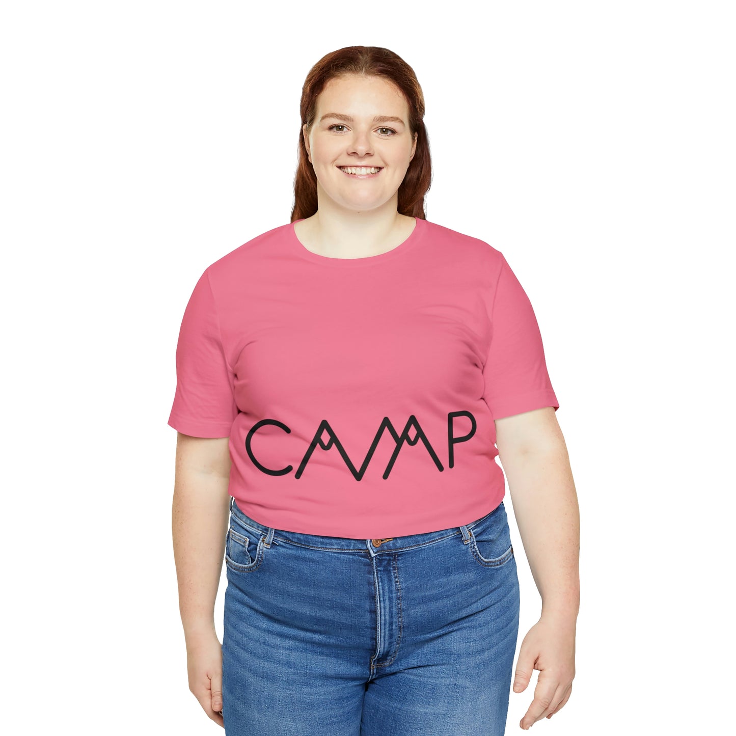 Camping Typography Minimal Art Unisex Jersey Short Sleeve T-Shirt