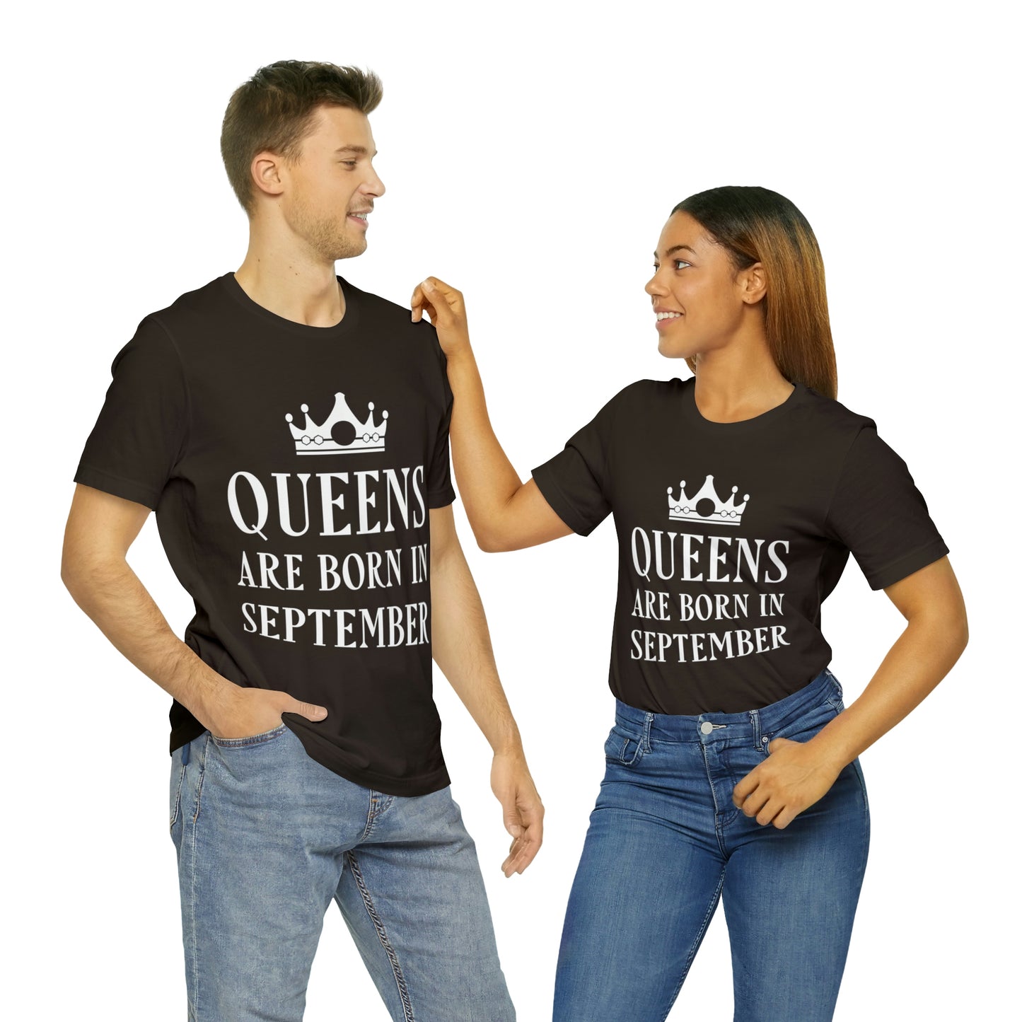 Queens Are Born in September Happy Birthday Unisex Jersey Short Sleeve T-Shirt