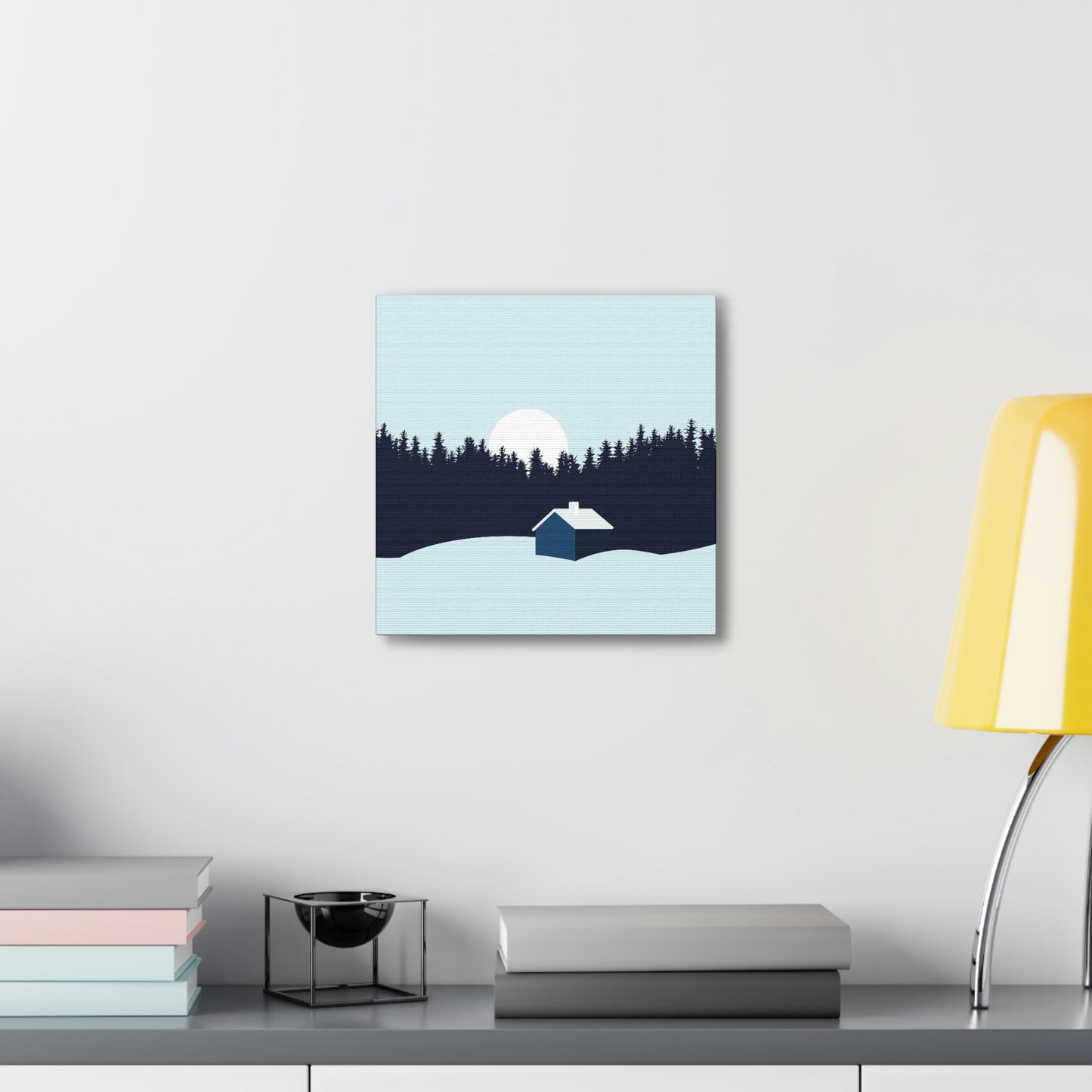 Frosty Morning Forest Minimal Aesthetic Classic Art Canvas Gallery Wraps