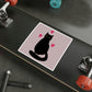 Black Cat with Heart Love Aesthetic Art Graphic Die-Cut Sticker