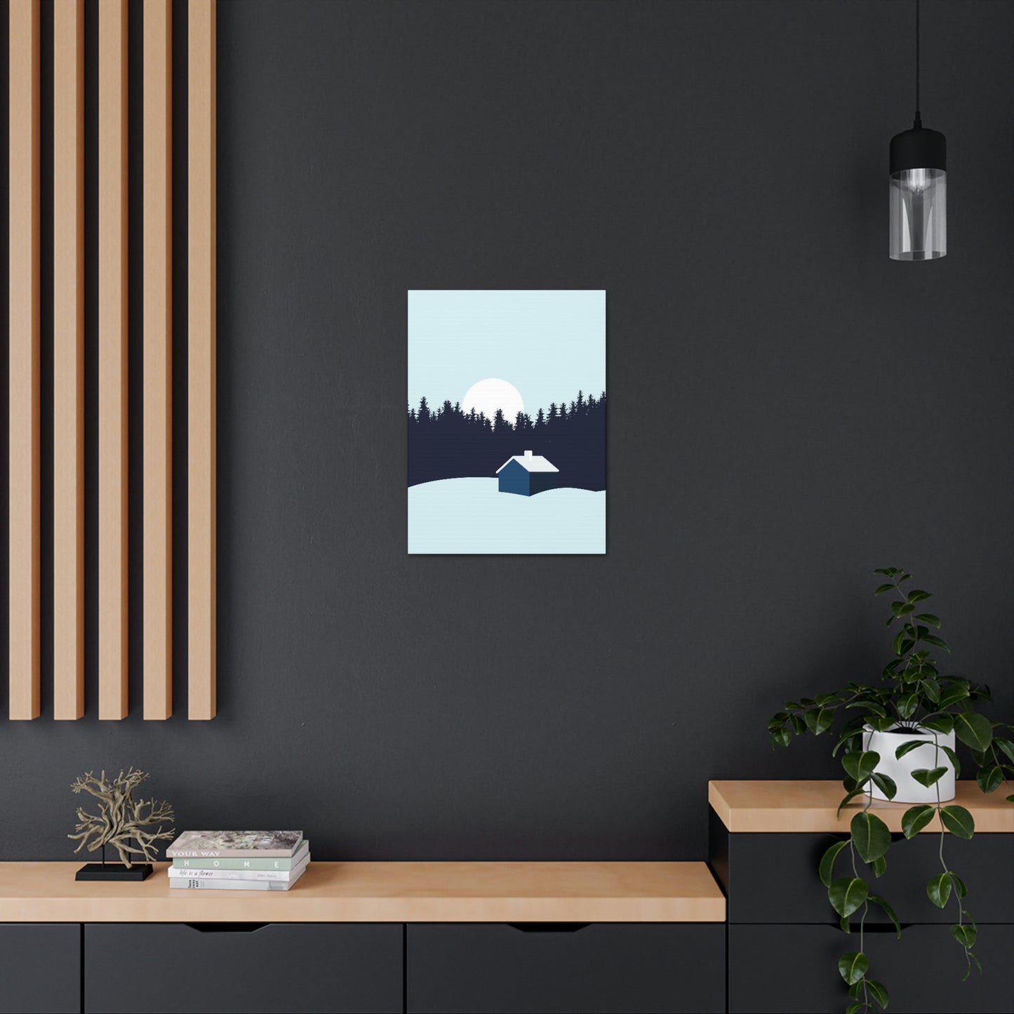 Frosty Morning Forest Minimal Aesthetic Classic Art Canvas Gallery Wraps