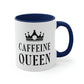 Caffeine Queen Quotes Coffee Lovers Typography Classic Accent Coffee Mug 11oz