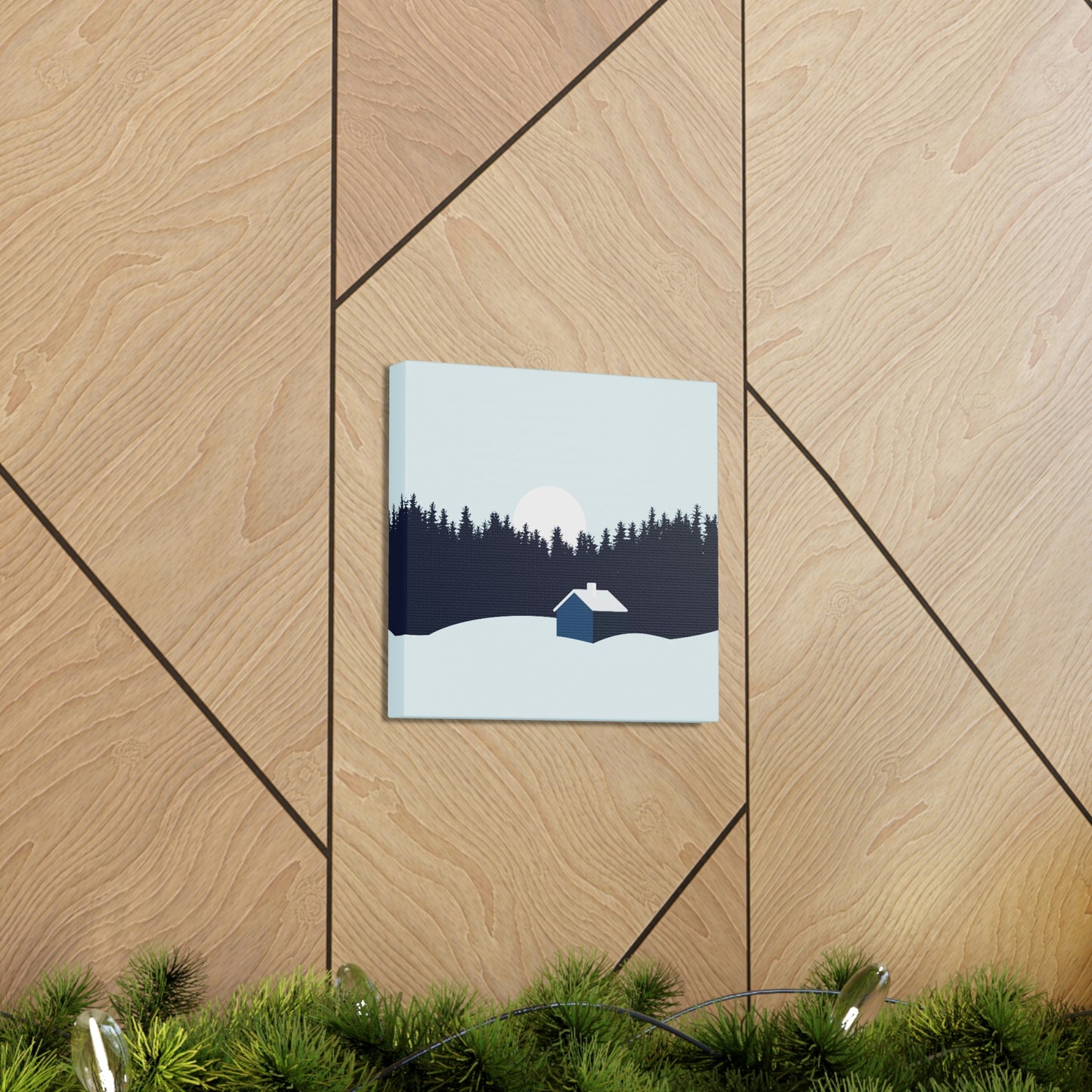 Frosty Morning Forest Minimal Aesthetic Classic Art Canvas Gallery Wraps