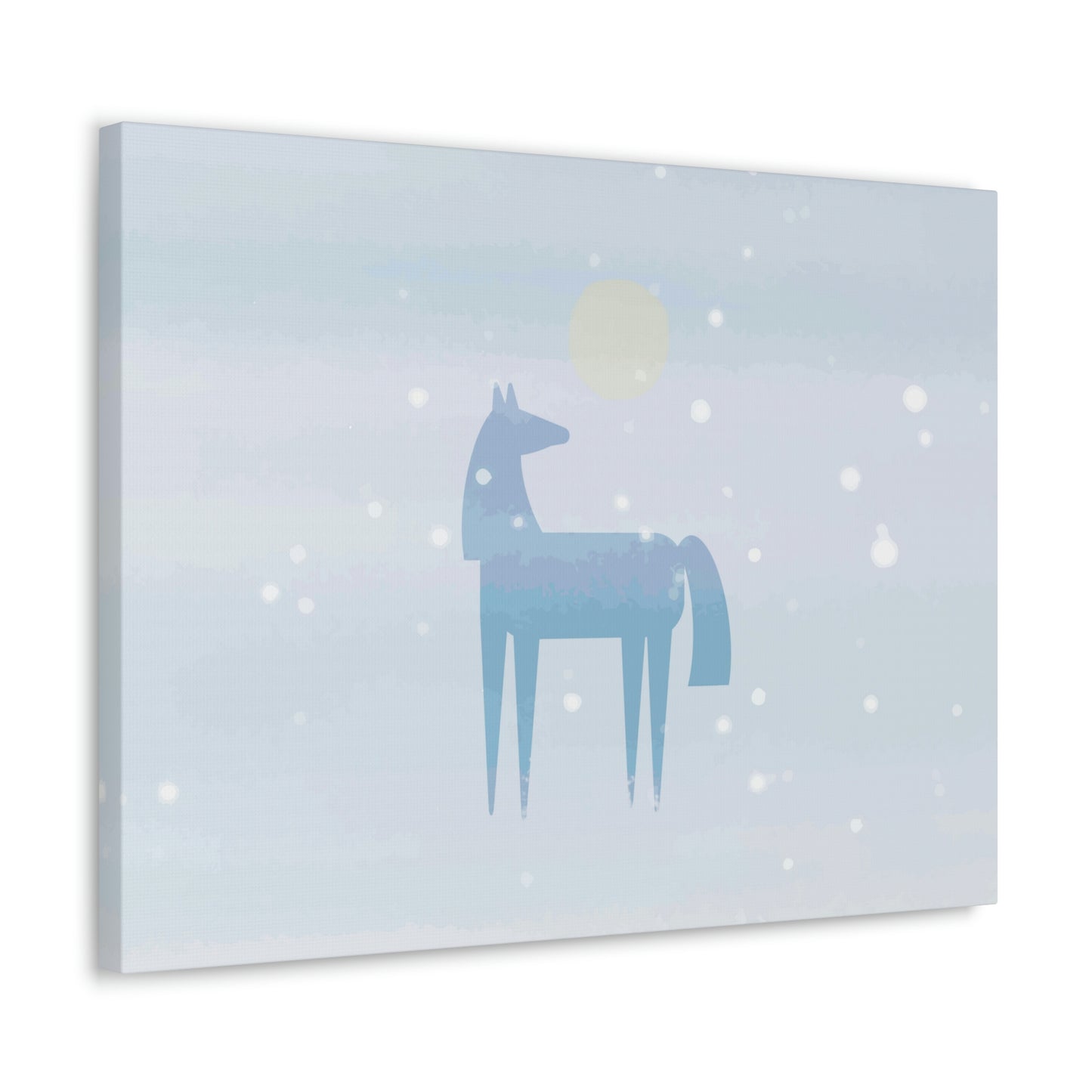 Horse Under the Snow Winter Landscape Art Aesthetic Classic Art Canvas Gallery Wraps