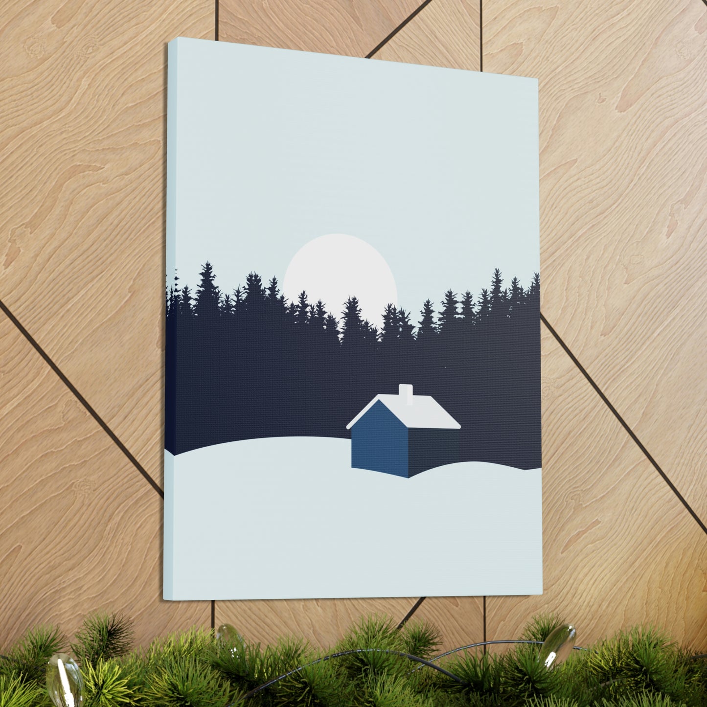 Frosty Morning Forest Minimal Aesthetic Classic Art Canvas Gallery Wraps