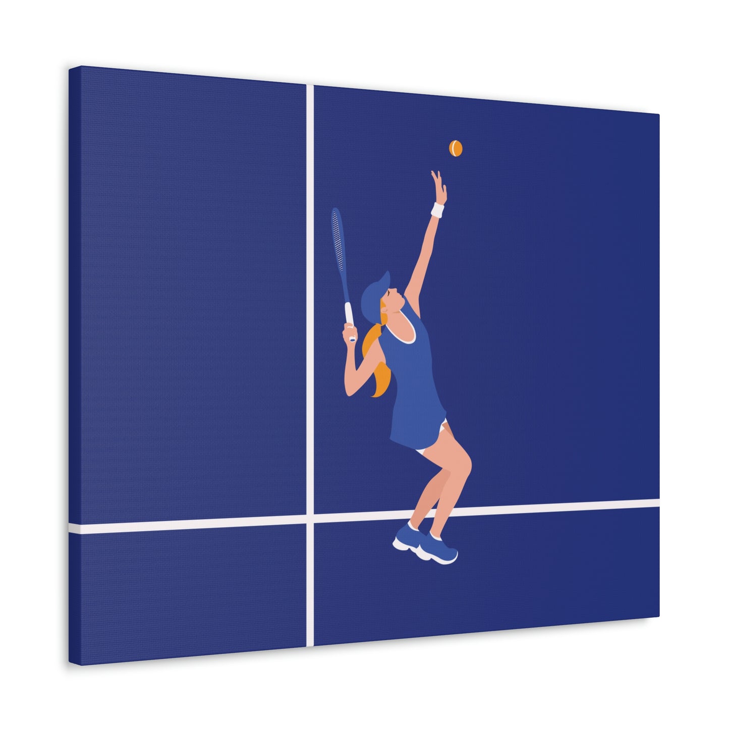 Tennis Player Blue Art Sports Team Classic Art Canvas Gallery Wraps