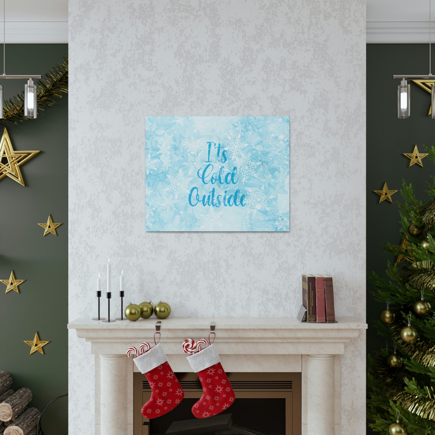 It`s Cold Outside Winter Snow Aesthetic Classic Art Canvas Gallery Wraps