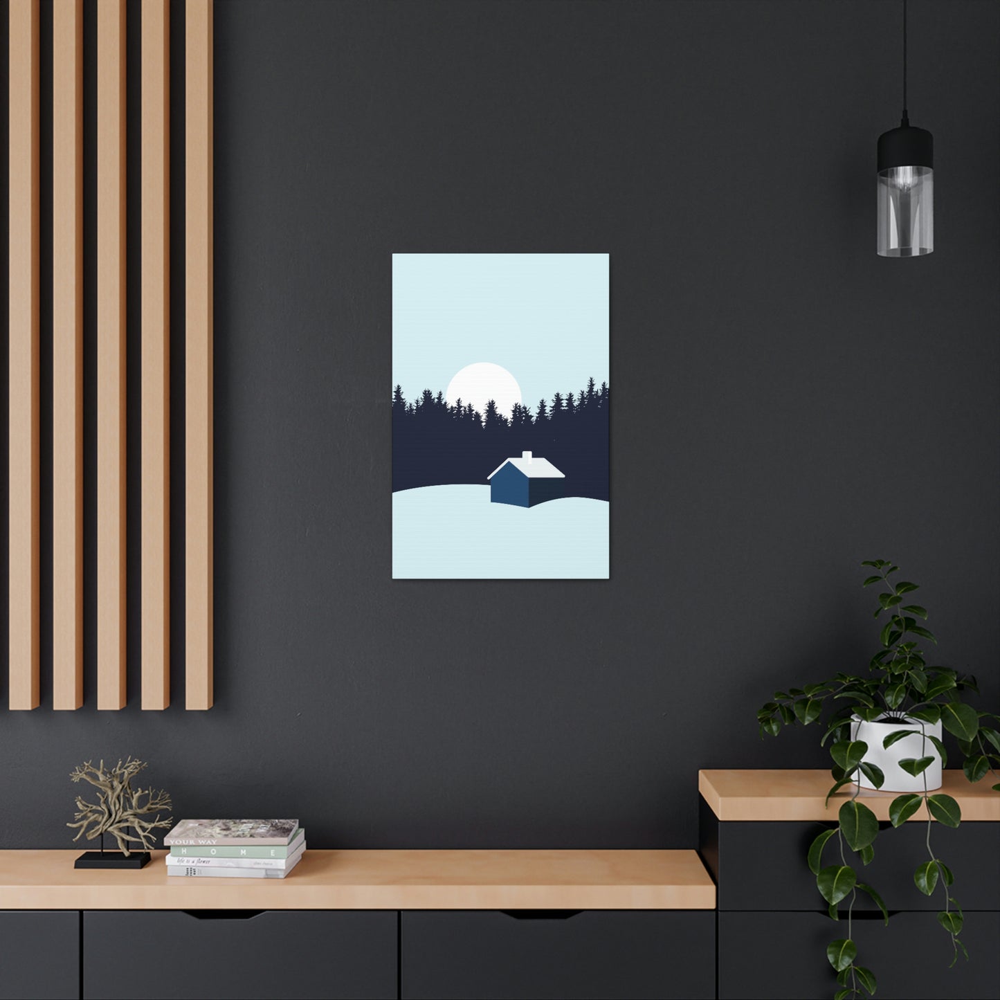 Frosty Morning Forest Minimal Aesthetic Classic Art Canvas Gallery Wraps