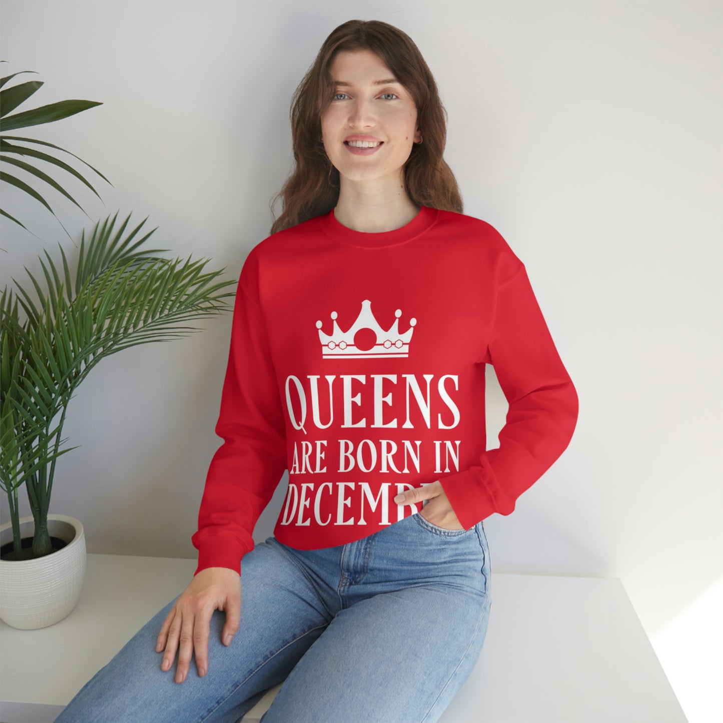 Queens Are Born in December Unisex Heavy Blend™ Crewneck Sweatshirt