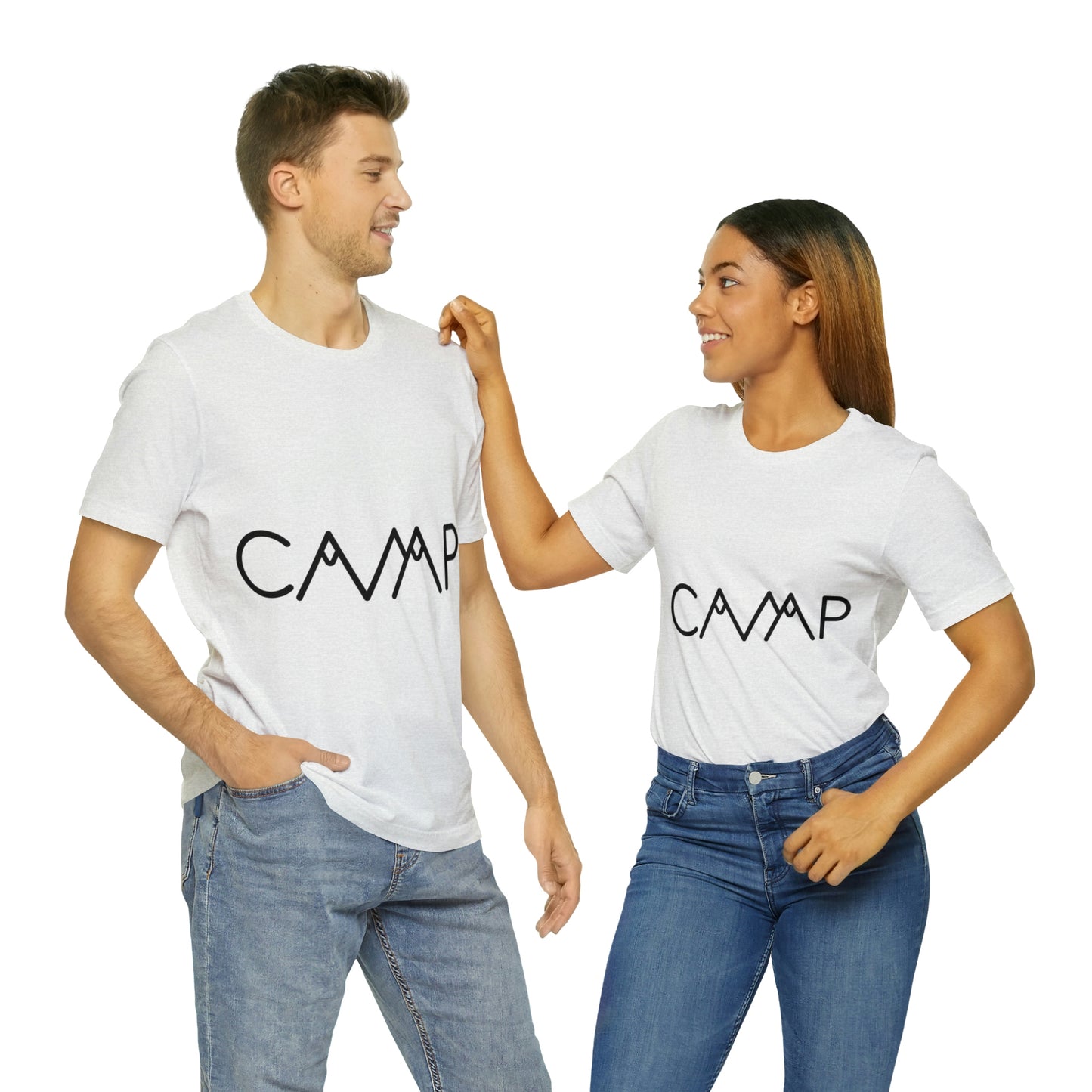 Camping Typography Minimal Art Unisex Jersey Short Sleeve T-Shirt