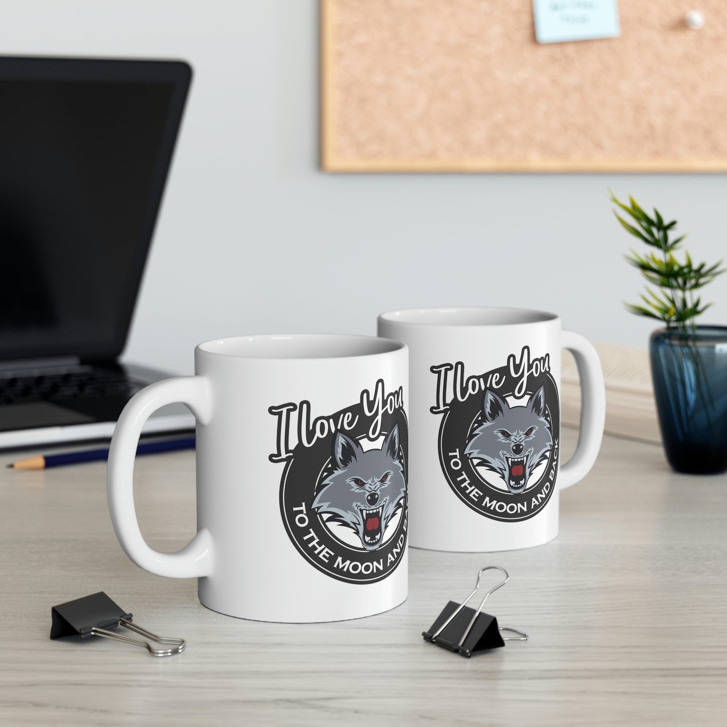 Love You To The Moon And Back Classic Wolf Stars Ceramic Mug 11oz