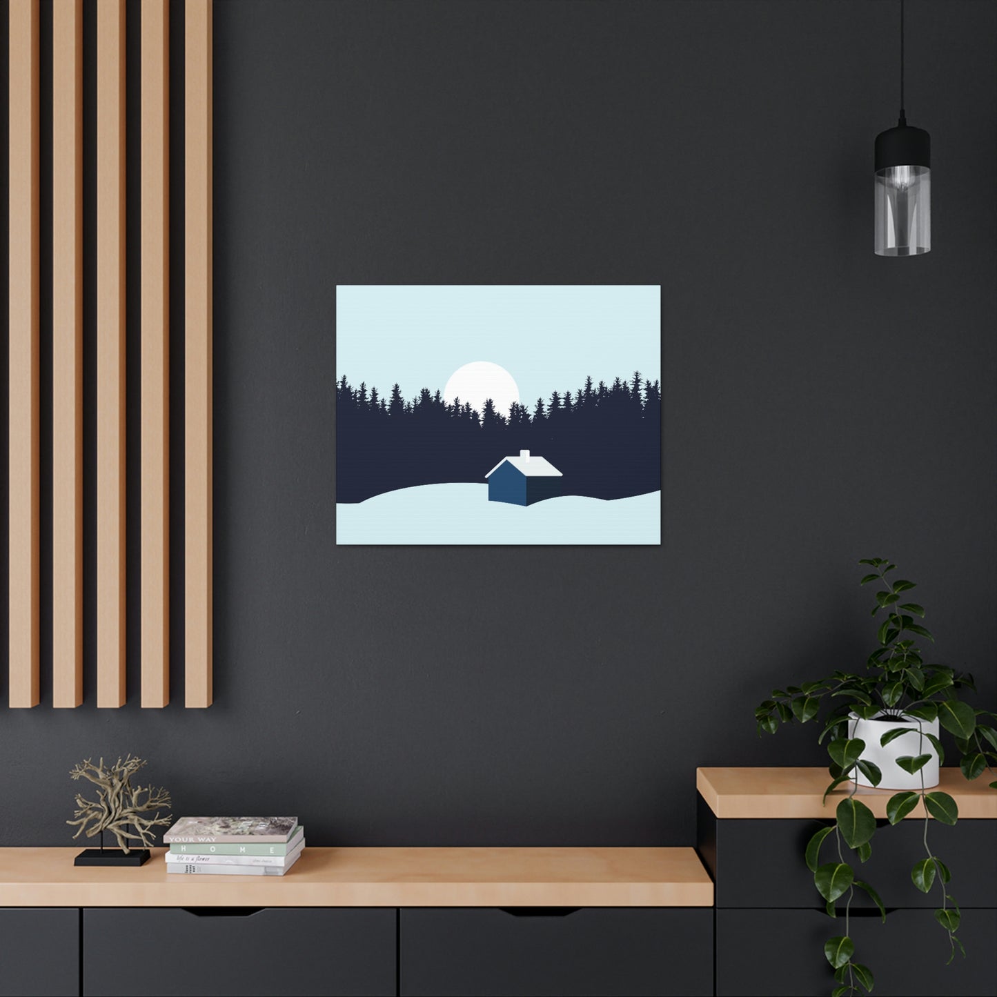 Frosty Morning Forest Minimal Aesthetic Classic Art Canvas Gallery Wraps