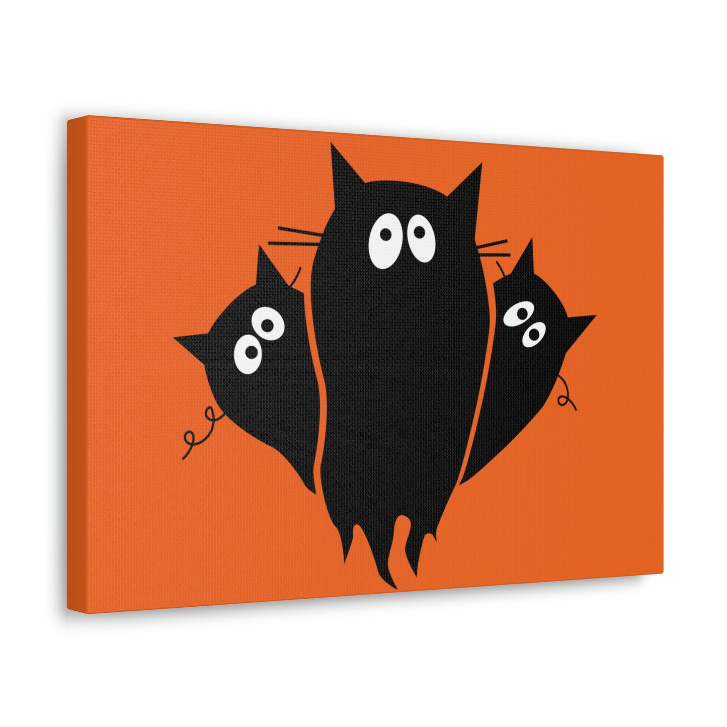 Funny Black Cats Lovers Watching Eyes Cartoon Halloween Meme Aesthetic Classic Art Canvas Gallery Wraps