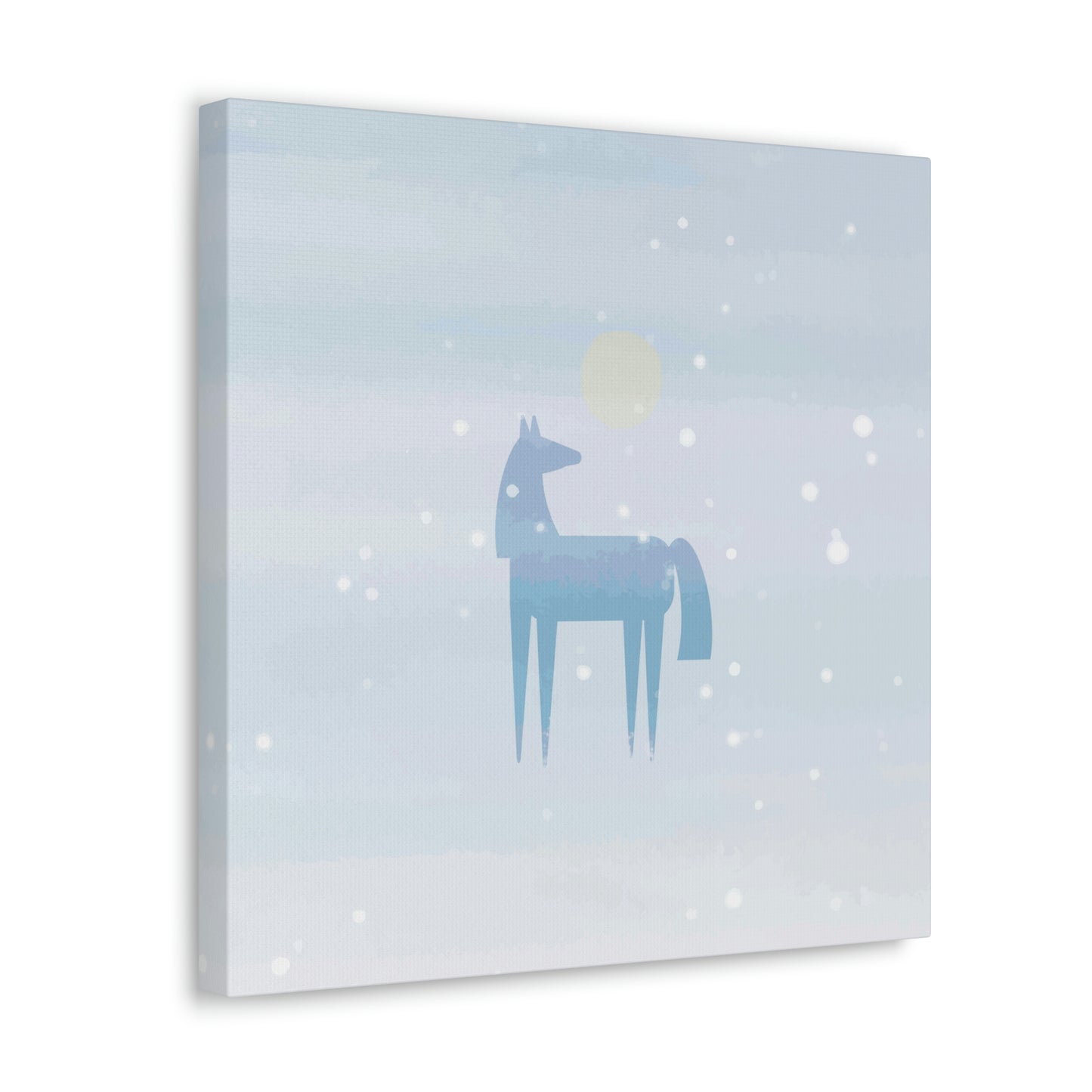 Horse Under the Snow Winter Landscape Art Aesthetic Classic Art Canvas Gallery Wraps