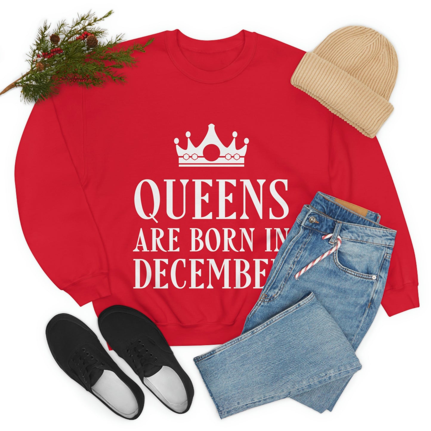 Queens Are Born in December Unisex Heavy Blend™ Crewneck Sweatshirt