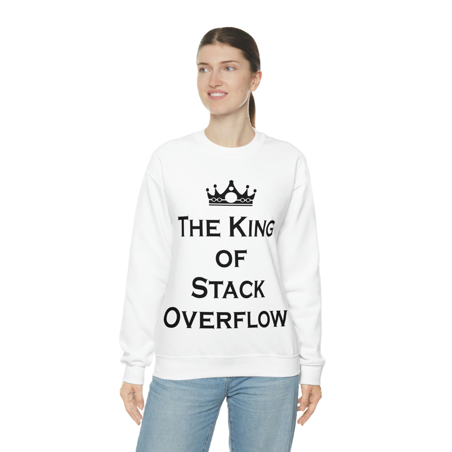 The King of Stack Overflow IT Funny Coding Unisex Heavy Blend™ Crewneck Sweatshirt