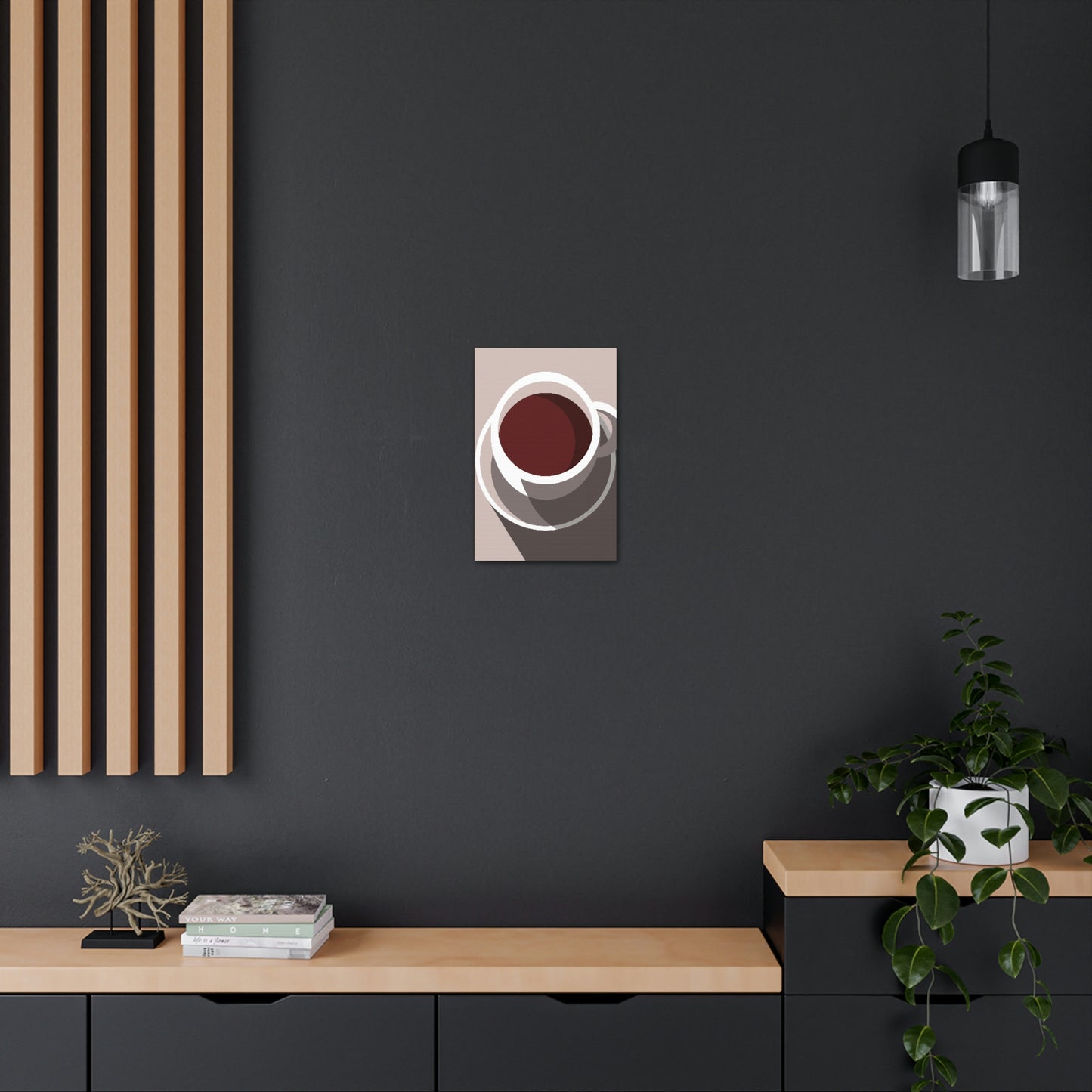 Cup Of Coffee Minimal Art Aesthetic Beige Aesthetic Classic Art Canvas Gallery Wraps