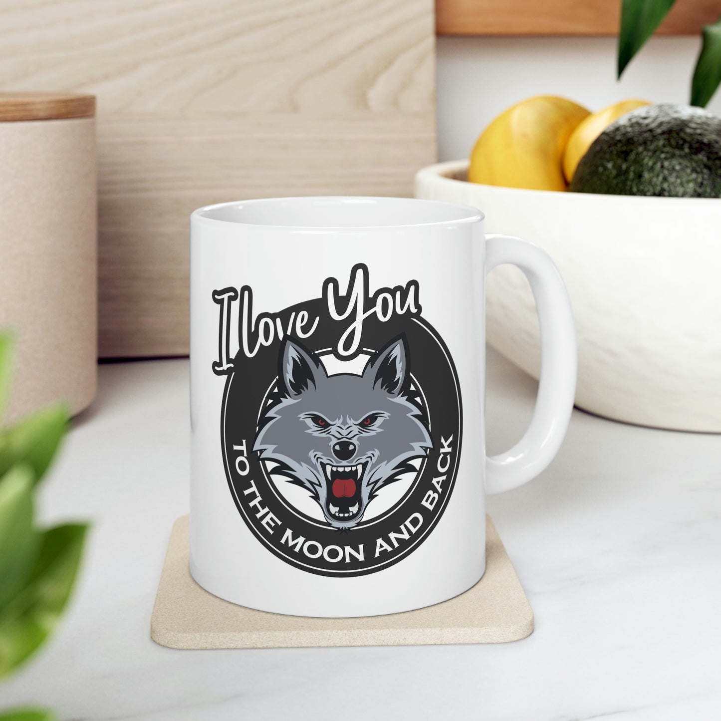 Love You To The Moon And Back Classic Wolf Stars Ceramic Mug 11oz