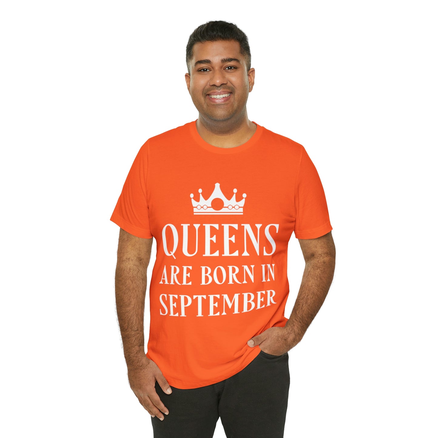 Queens Are Born in September Happy Birthday Unisex Jersey Short Sleeve T-Shirt