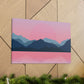 Landscape Mountains Nature Watercolor Sunset Water Classic Art Canvas Gallery Wraps