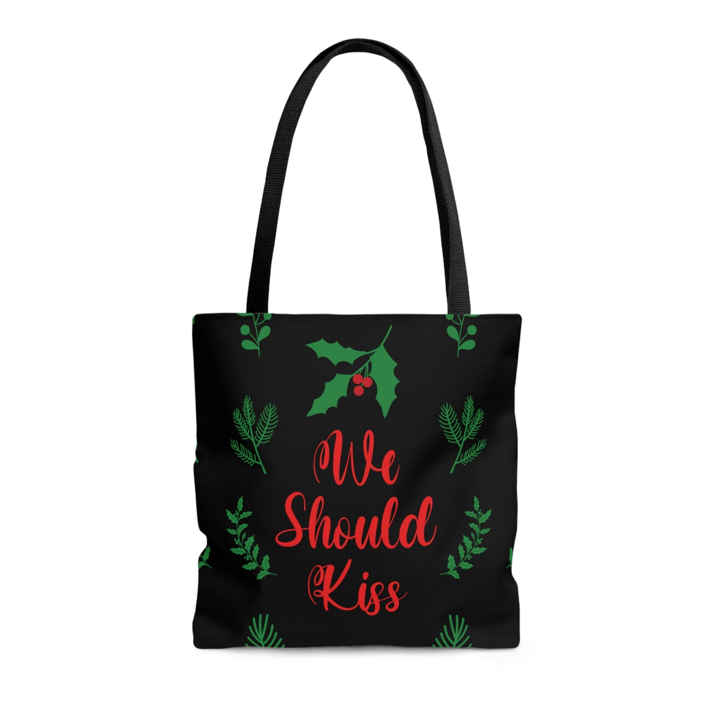 We Should Kiss Leaves Quotes AOP Tote Bag