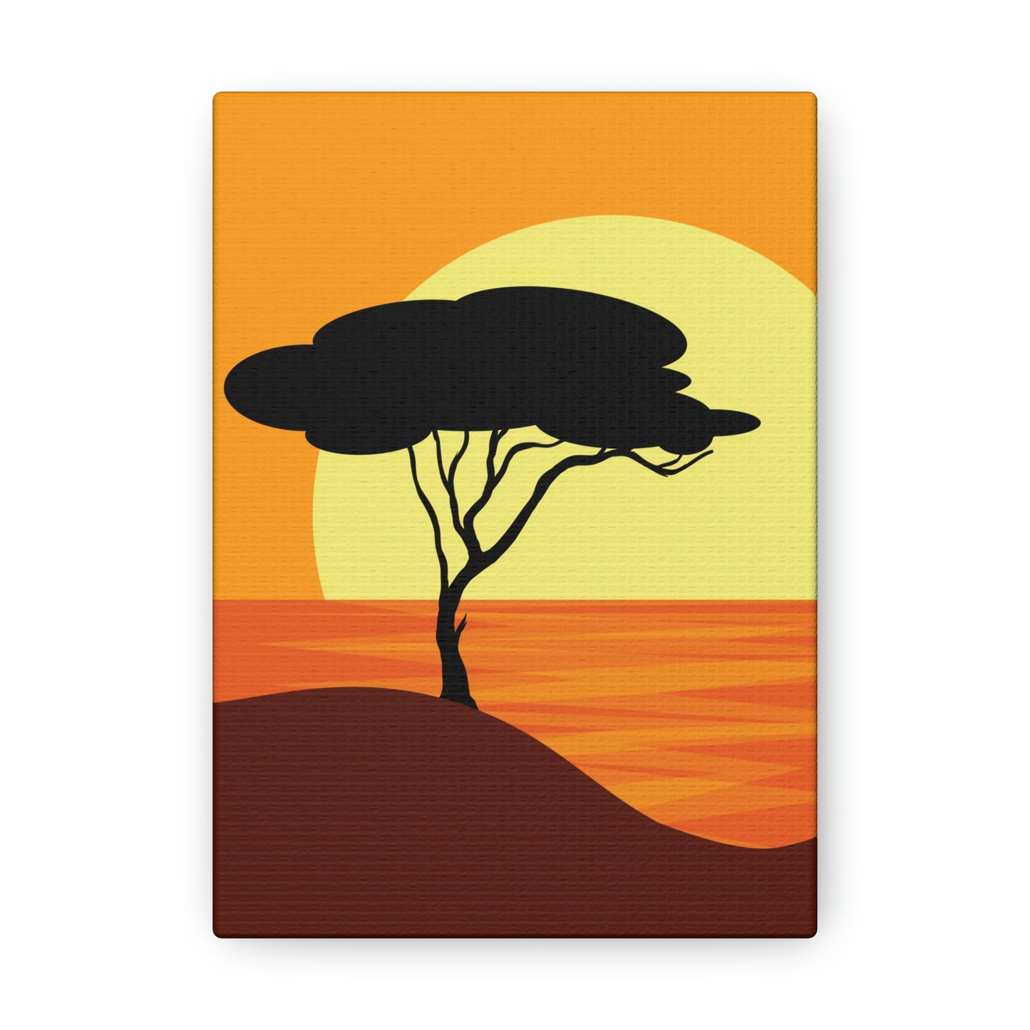 Africa Savanna Sunset Minimal Landscape View Aesthetic Classic Art Canvas Gallery Wraps