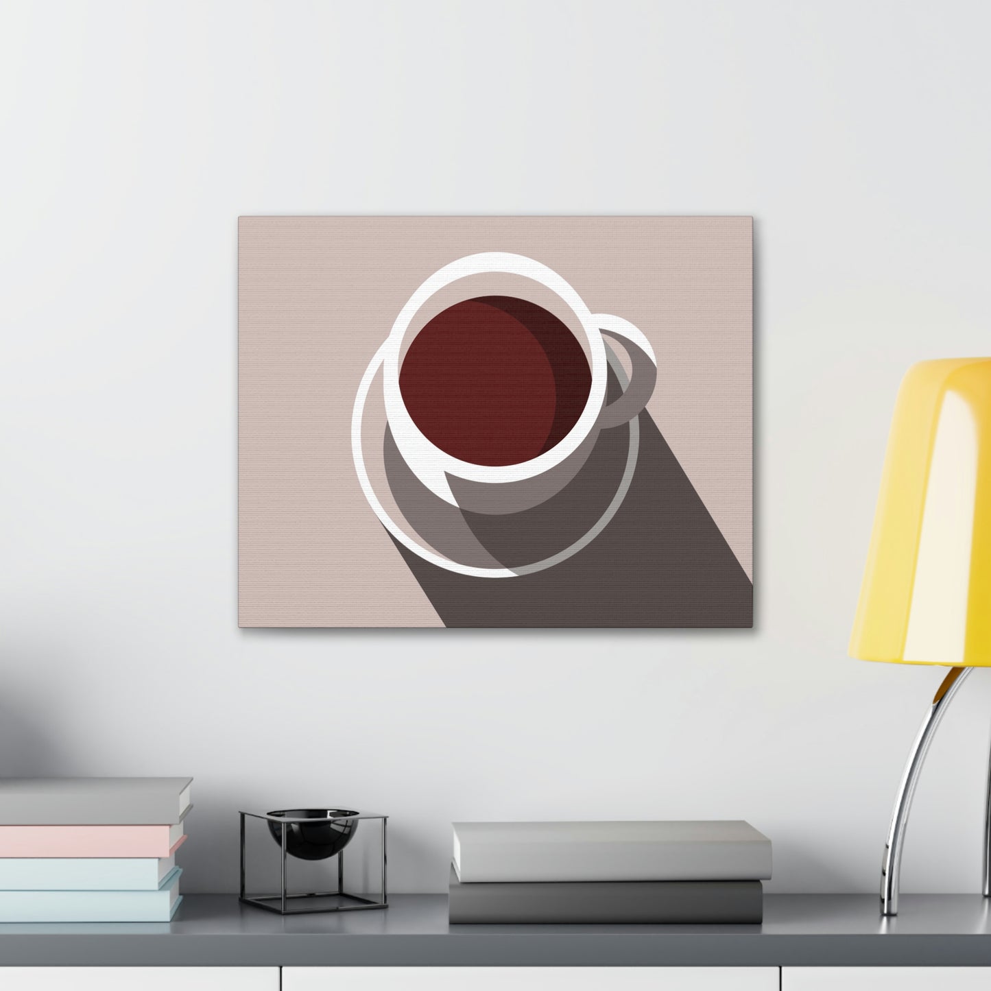 Cup Of Coffee Minimal Art Aesthetic Beige Aesthetic Classic Art Canvas Gallery Wraps