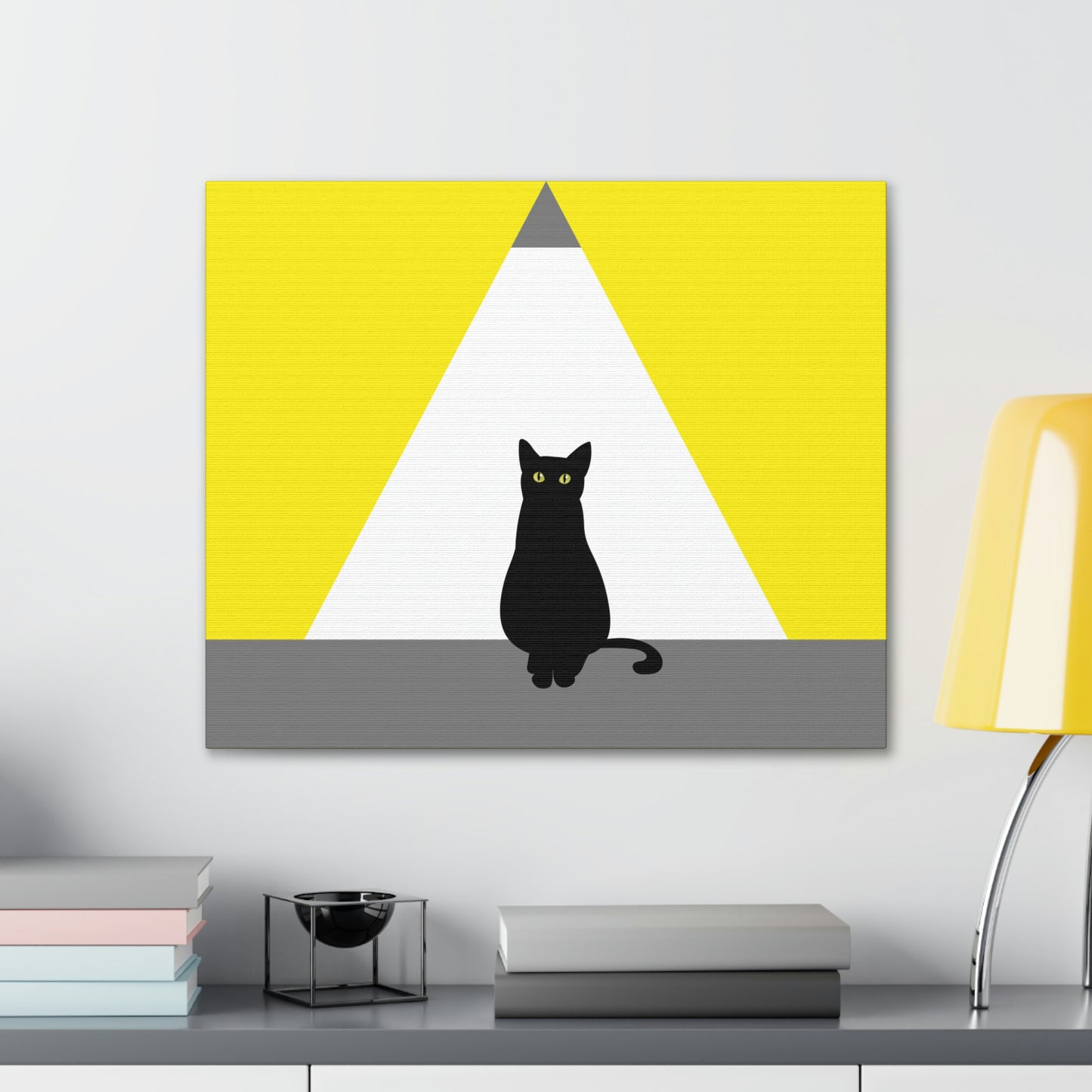 Black Cat Watching Lord of Light Looking At Sunset Classic Art Canvas Gallery Wraps