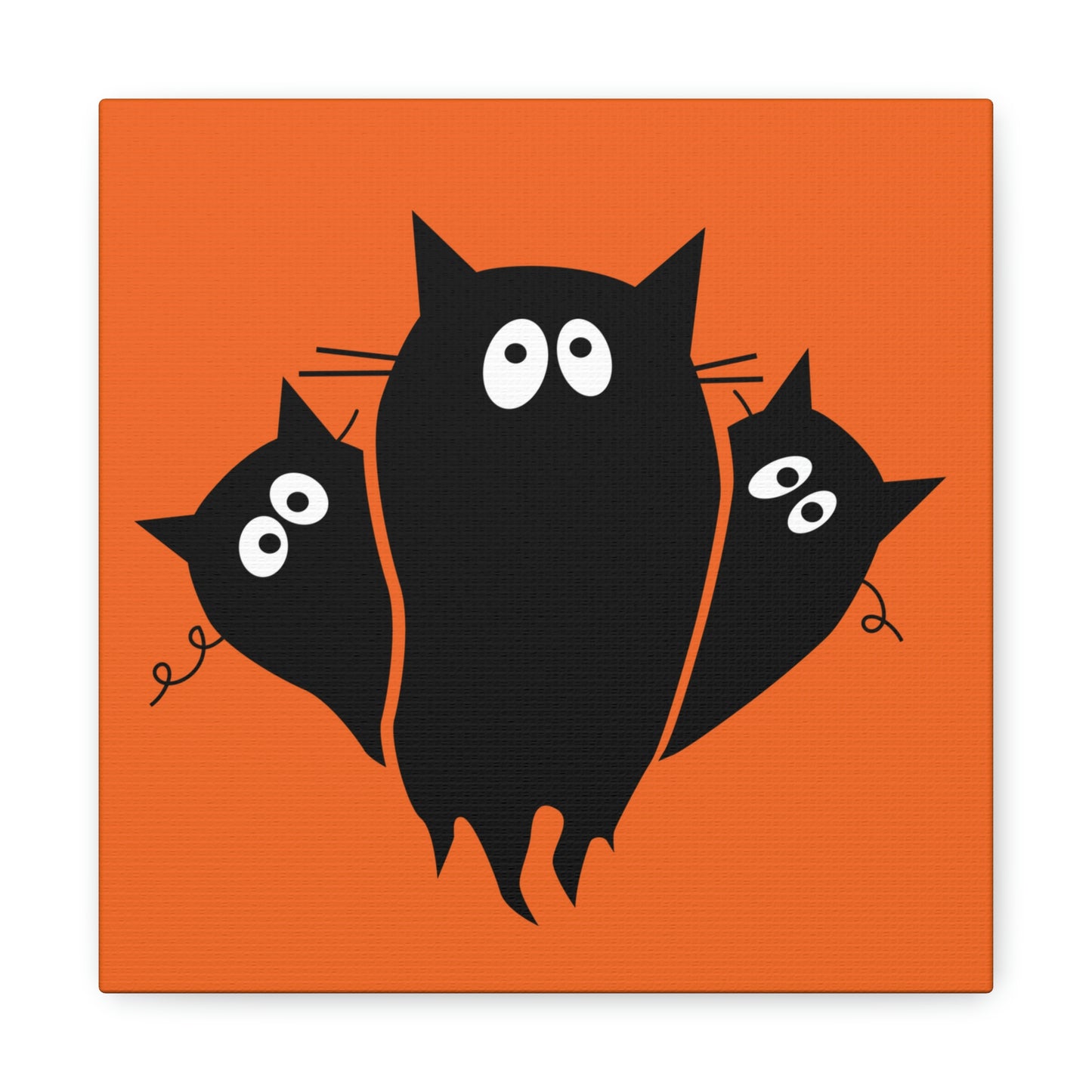 Funny Black Cats Lovers Watching Eyes Cartoon Halloween Meme Aesthetic Classic Art Canvas Gallery Wraps