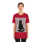 Black Cat with Heart Love Unisex Jersey Short Sleeve T-Shirt