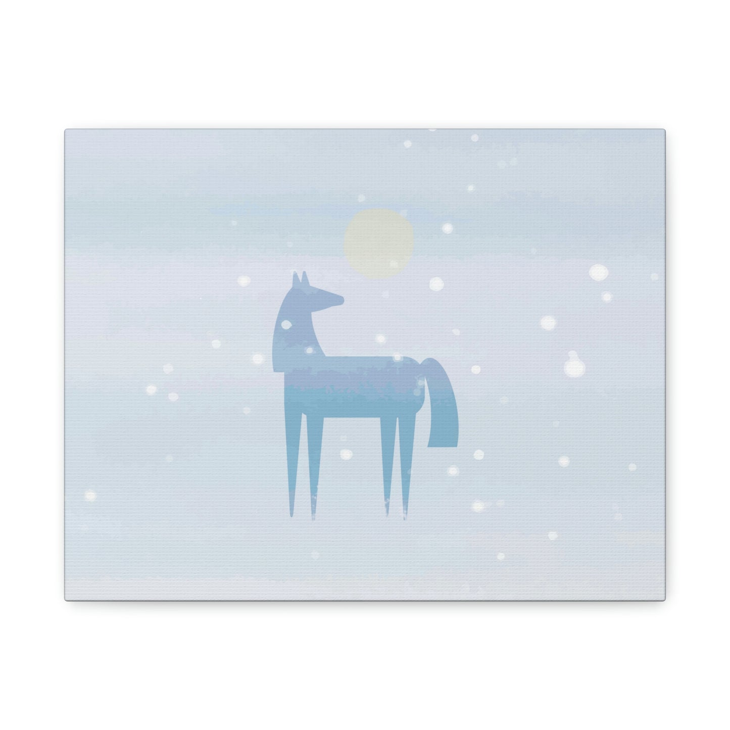 Horse Under the Snow Winter Landscape Art Aesthetic Classic Art Canvas Gallery Wraps