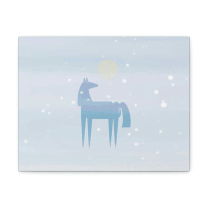 Horse Under the Snow Winter Landscape Art Aesthetic Classic Art Canvas Gallery Wraps