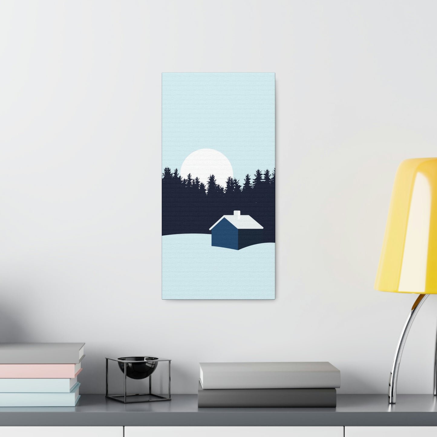 Frosty Morning Forest Minimal Aesthetic Classic Art Canvas Gallery Wraps