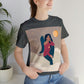 Women Angel Portrait Sitting On Clouds Cartoon Art Unisex Jersey Short Sleeve T-Shirt