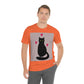 Black Cat with Heart Love Unisex Jersey Short Sleeve T-Shirt