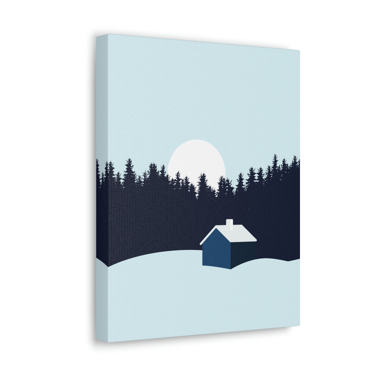 Frosty Morning Forest Minimal Aesthetic Classic Art Canvas Gallery Wraps