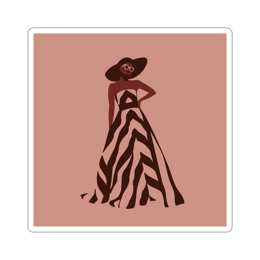 Retro Movies Woman in Dress Vintage Film Lover Die-Cut Sticker