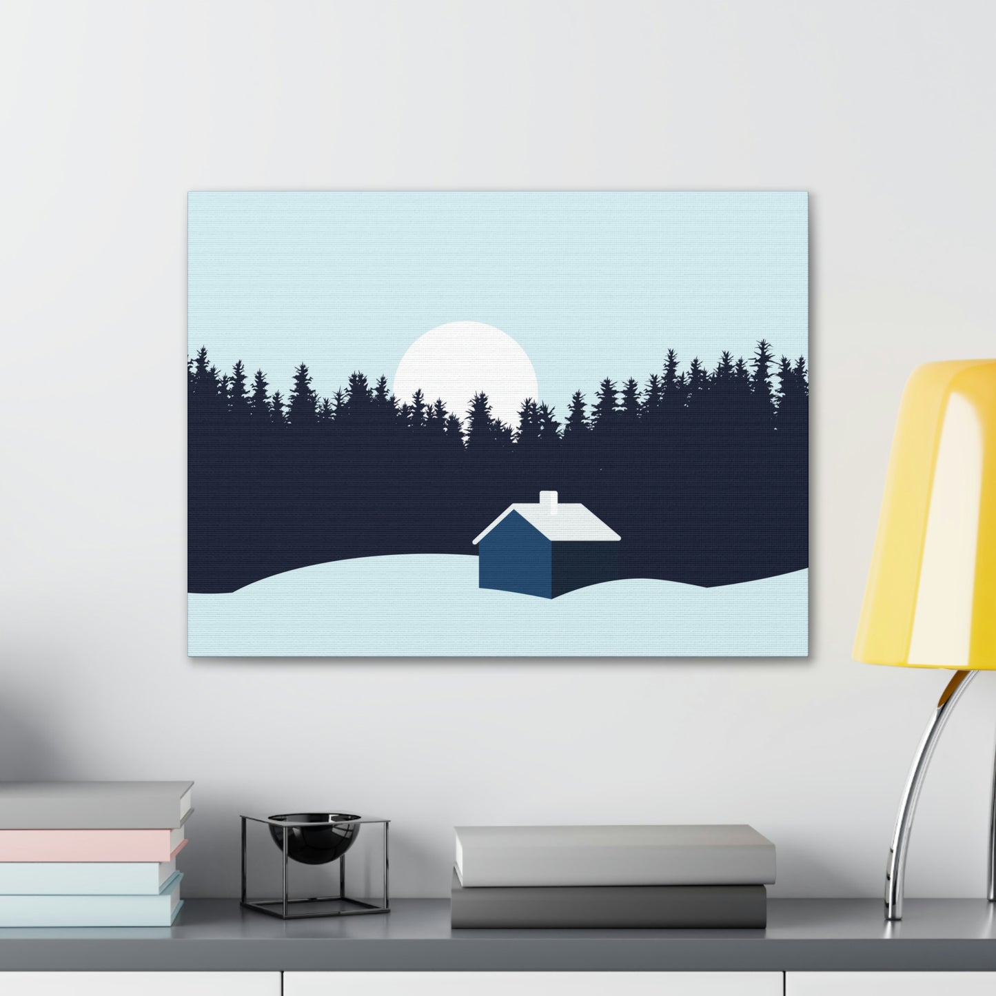 Frosty Morning Forest Minimal Aesthetic Classic Art Canvas Gallery Wraps