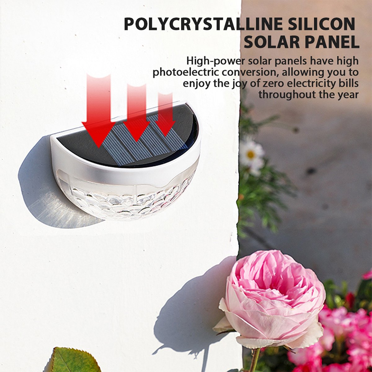 2 PCS Solar Semicircle Walls Lights Outdoor Waterproof Sensor Wall Lamp Ichaku [Perfect Gifts Selection]