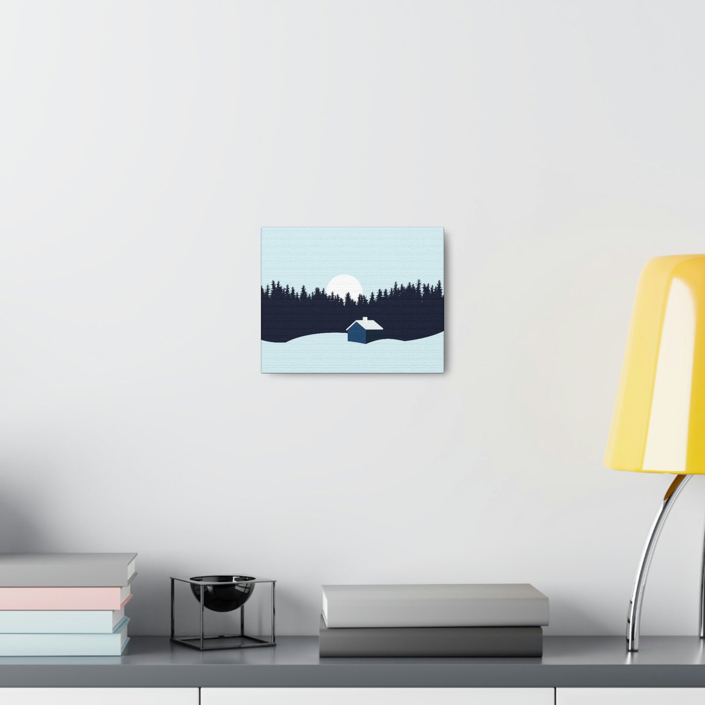 Frosty Morning Forest Minimal Aesthetic Classic Art Canvas Gallery Wraps