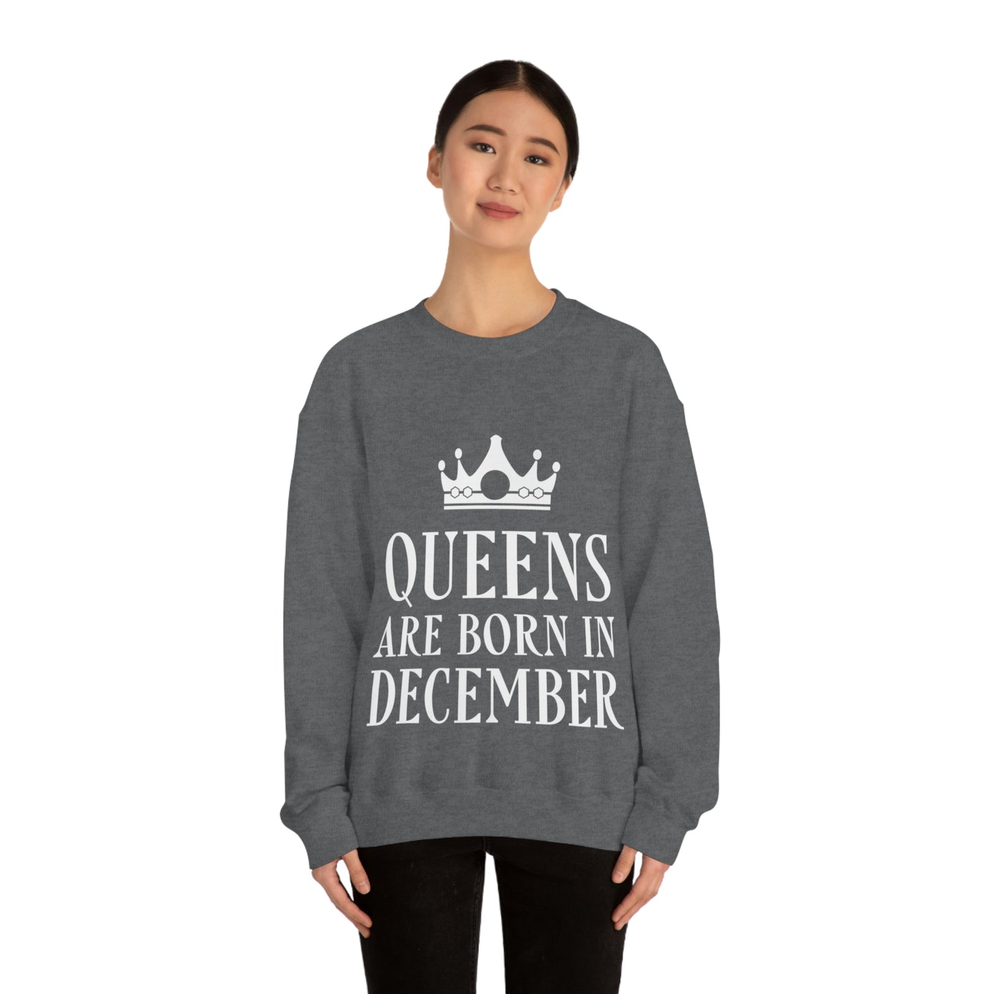 Queens Are Born in December Unisex Heavy Blend™ Crewneck Sweatshirt