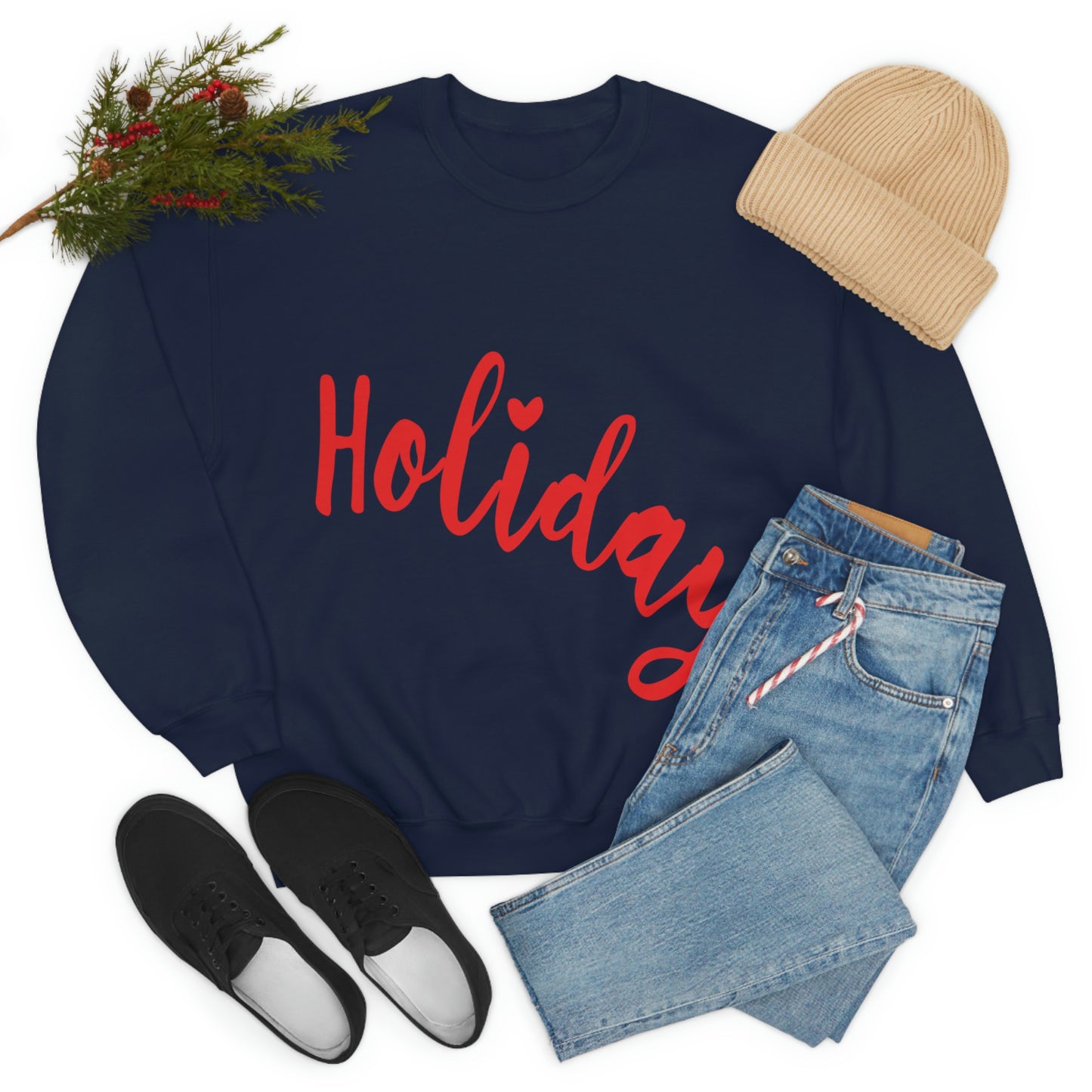 Holidays Red Text Weekend Quotes Unisex Heavy Blend™ Crewneck Sweatshirt