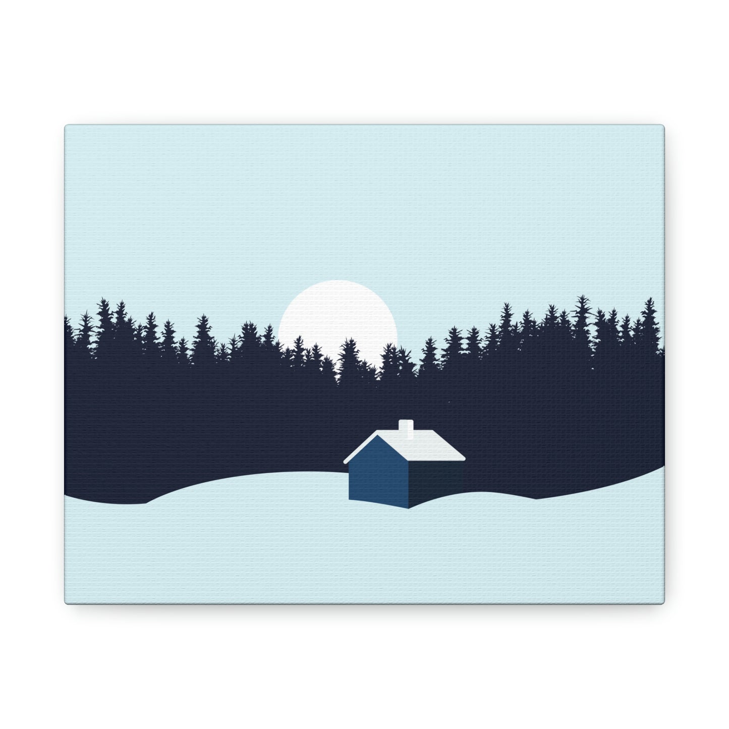 Frosty Morning Forest Minimal Aesthetic Classic Art Canvas Gallery Wraps