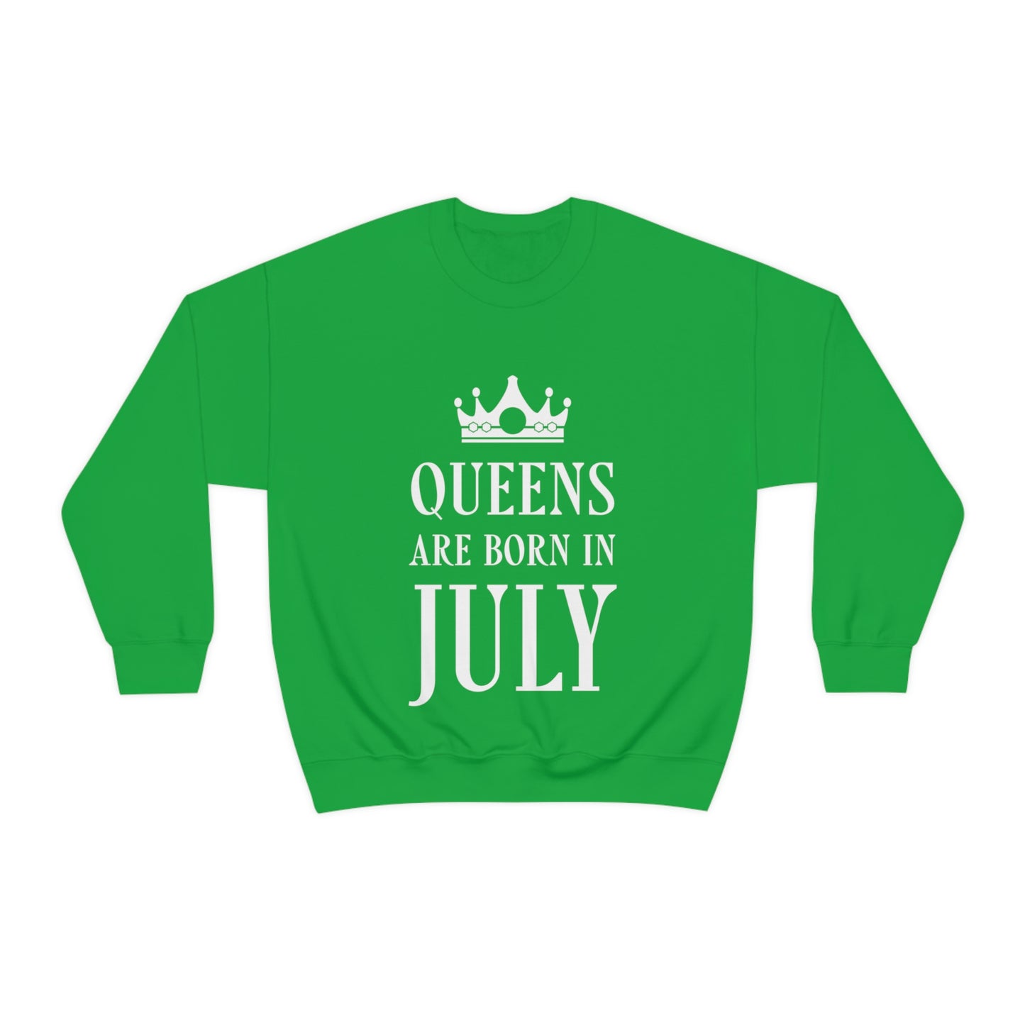 Queens Are Born in July Happy Birthday Unisex Heavy Blend™ Crewneck Sweatshirt