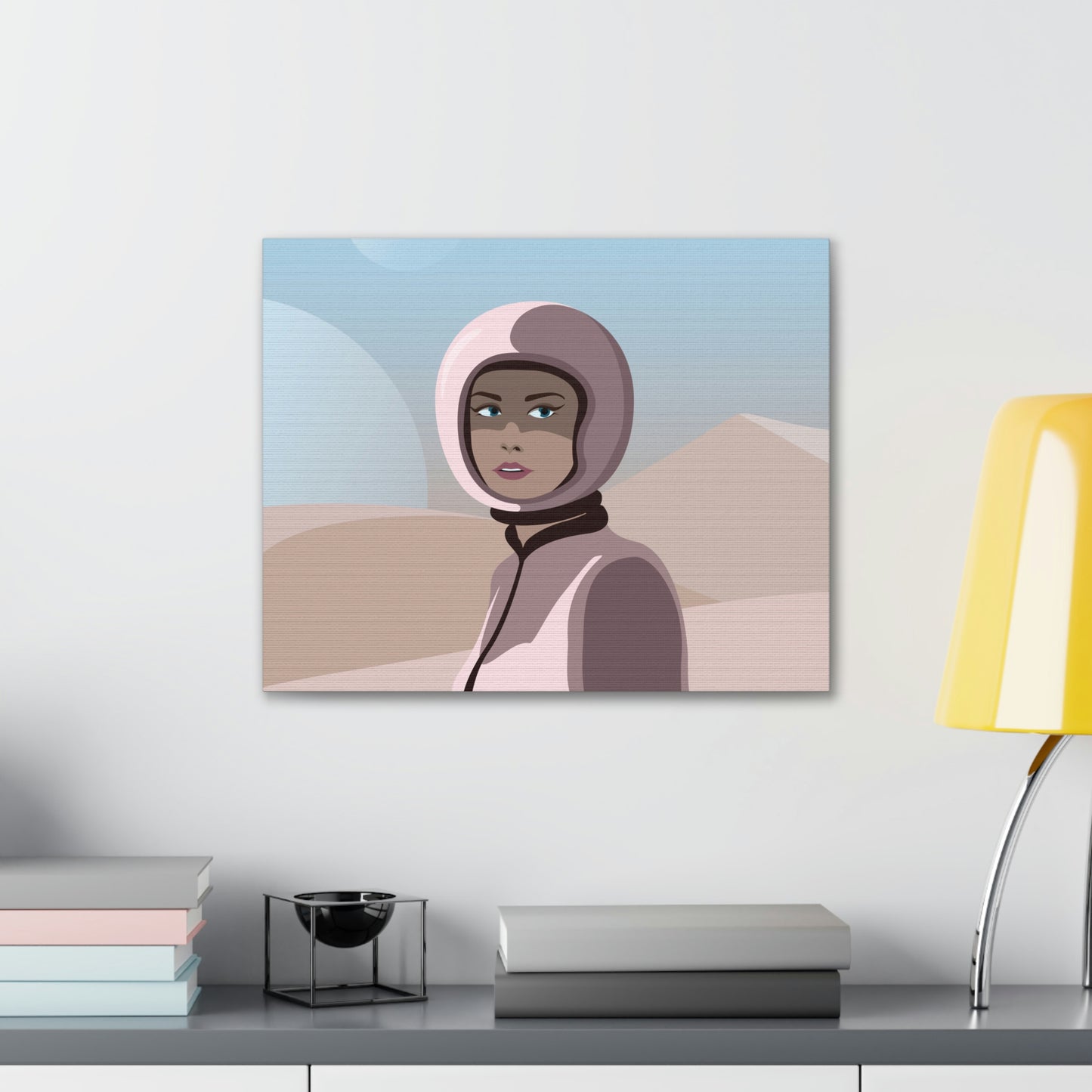 Astronaut Woman Aliens Minimal Aesthetic Classic Art Canvas Gallery Wraps