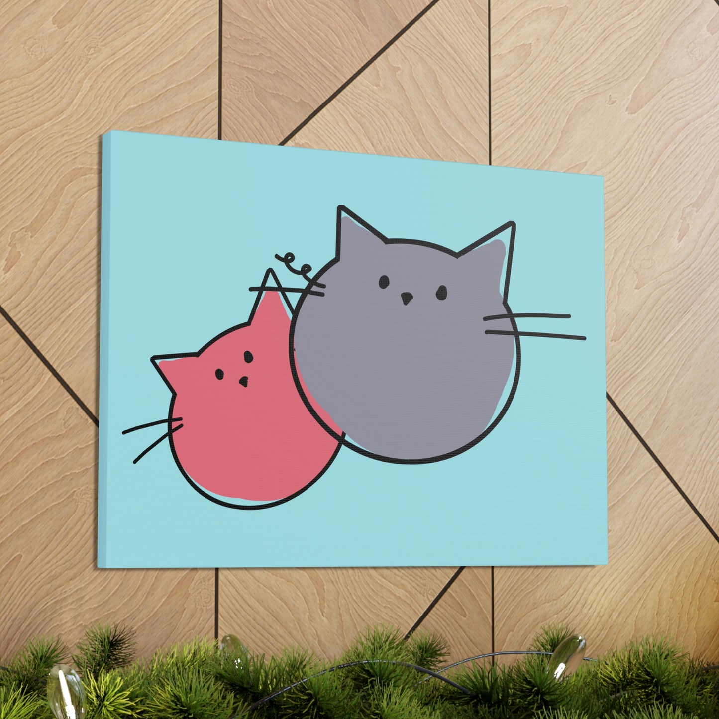 Funny Cartoon Cats Anime Meme Kawaii  Aesthetic Classic Art Canvas Gallery Wraps